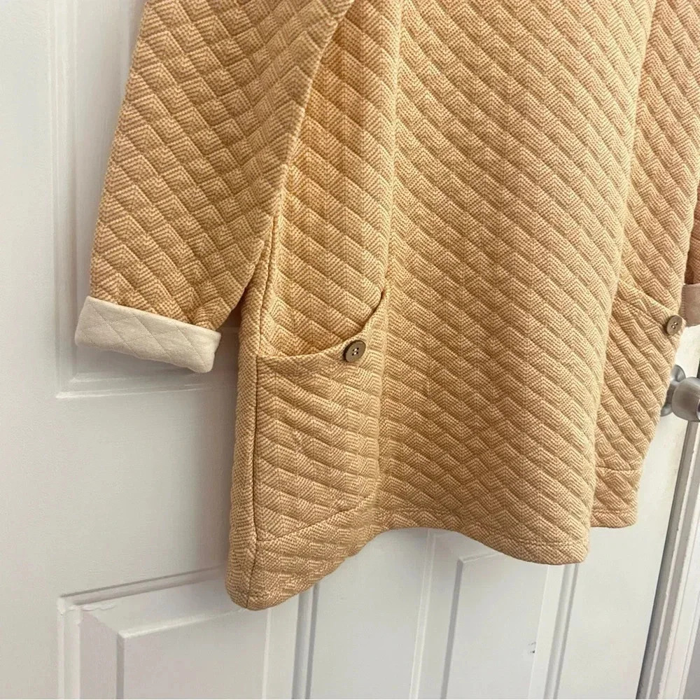 Soft Surroundings • Orange Quilted Sweater Cowl Neck Tunic Sz Medium - Picture 5 of 9